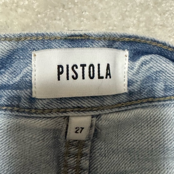 Pistola Distressed Straight Leg Relaxed Light Wash Blue Jeans - size 27 - Picture 2 of 5